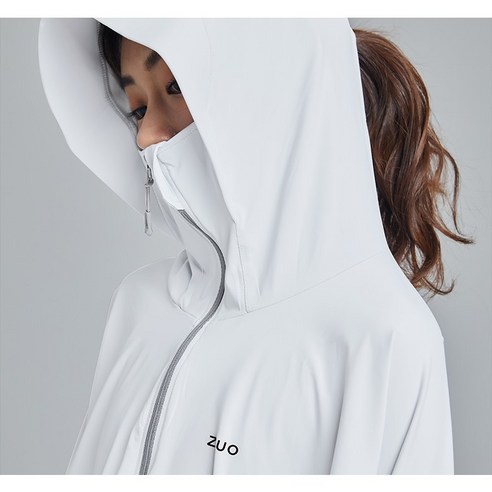 zauo 숄 자외선 차단 의류 여성 여름 얼음 실크 통기성 망토 얇은 야외 운전 자외선 차단 의류 재킷, 화이트