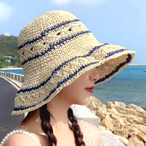 여름날의 햇살을 가득 담은, 뽀제리 여성 여름 벙거지 모자 리뷰 휴양지모자