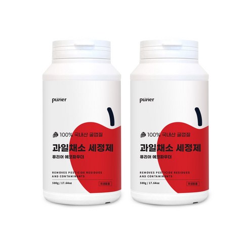 퓨리어 칼슘파우더 1kg(500g 2개 계량스푼포함) 과일채소세정제 브로콜리세척, 500g