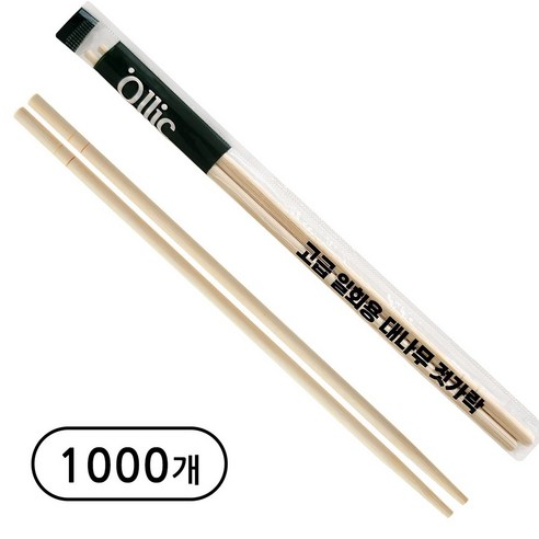 올릭 고급 일회용 대나무 젓가락 1개 1000개입, 1개입, 1000개