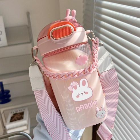 【휴대용 물병】물 컵 찾고 플라스틱 컵 대용량 물병 스타일 주전자 휴대용 드롭 방지, 색깔12
