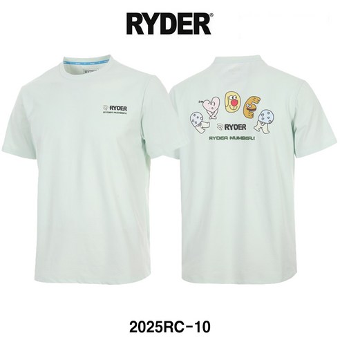 라이더 티셔츠 배드민턴 반팔 상의 남성 여성 반팔티 코튼라이크 오버핏 그린 2025RC-10