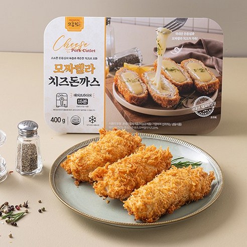 [고급진] 국내산 등심 모짜렐라 치즈돈까스(냉동) 400g - 할인가격: 9,200원, 할인율: 27%