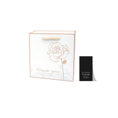 27리빙 선물 쇼핑백 10p+감사 스티커 10p, 06 Thank you황금장미, 소