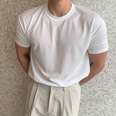 베럴댄나우 남자 링클프리 헬스 운동 무지 머슬핏 반팔티