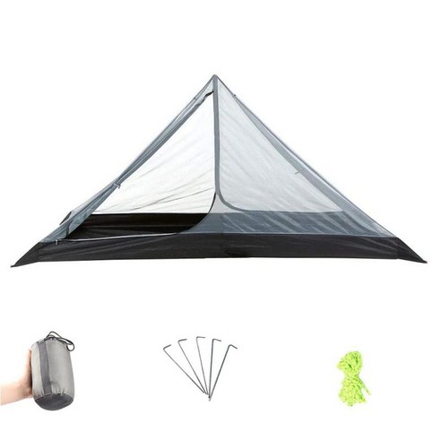 초경량 1인 백패킹 텐트 캠핑 하이킹 등산 배낭 여행을 위한 3계절 야외 방수 싱글 텐트 (트레킹 폴 제외), 230x90x115cm, 멀티, 블랙