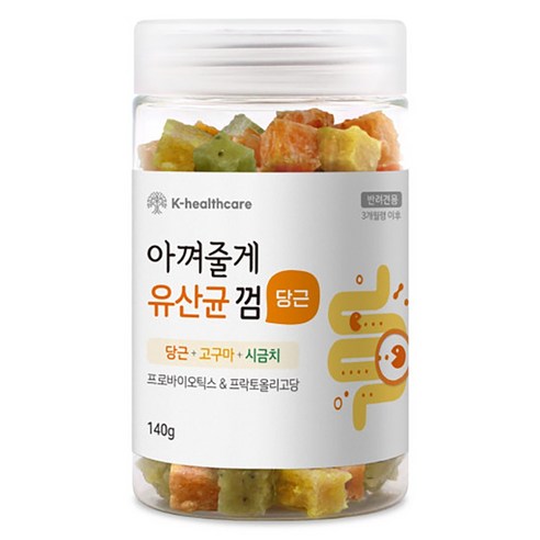 아껴줄게 강아지 유산균껌, 당근 혼합, 140g, 3개