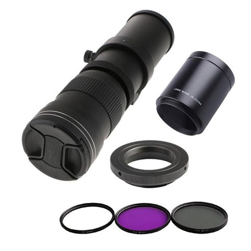 EOS 700D 650D 600D 1300D용 420-800mm F/8.3-16 망원 수동 줌 렌즈, 240x70mm, 블랙, 합금