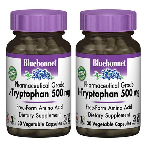 블루보넷 L-트립토판 500mg 베지터블 캡슐 무설탕 글루텐 프리, 30개입, 2개, 30정