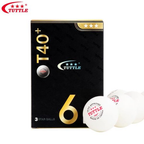 TUTTLE ABS 플라스틱 탁구 공 게임 대회용 ITTF 승인 3 스타 40 + mm, 01 6pcs per box