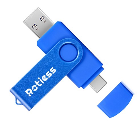 ROTIESS USB3.0 c타입 대용량 유에스비메모리 2in1 핸드폰OTG, 128GB