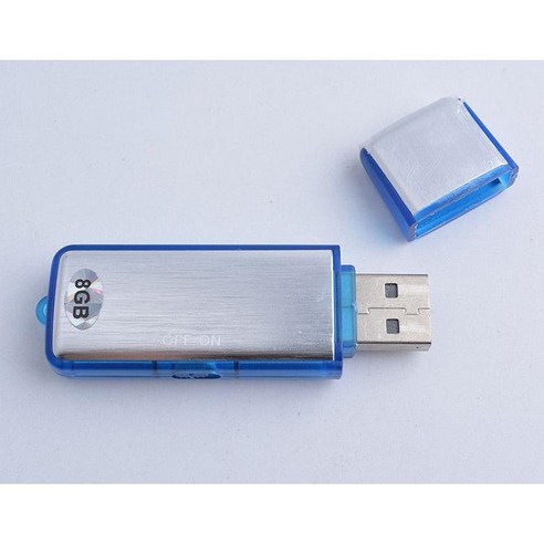 휴대용 보이스레코더 USB 고화질 소음감소 초소형 녹음기 HD 인라인 대학생 수업, 공식 표준, 블루베젤 - 이어폰 연결불가, 8GB