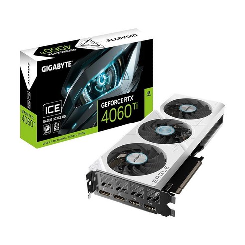 GIGABYTE GeForce RTX 4060 Ti Eagle OC ICE 8G Graphics Card 3X WINDFORCE Fans 8GB 128-bit GDDR6 GV