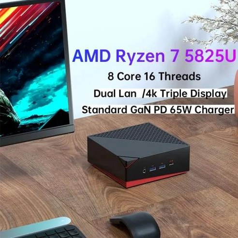 AMD Ryzen 미니PC 데스크탑 – 사무실 및 게임용 Windows 11, DDR4, Nvme SSD, Lan – Ryzen7 5825U 5 4500U 5625U 2 (미포함), Ryzen5 4500U (베어본) 
데스크탑