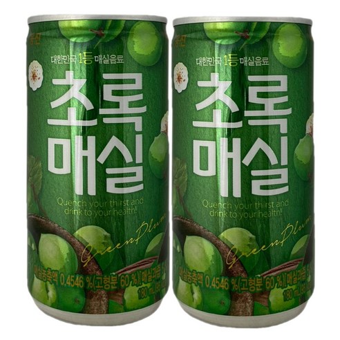 웅진식품(주) [웅진식품] 초록매실 캔 180ml*15eabox, 180ml, 15개