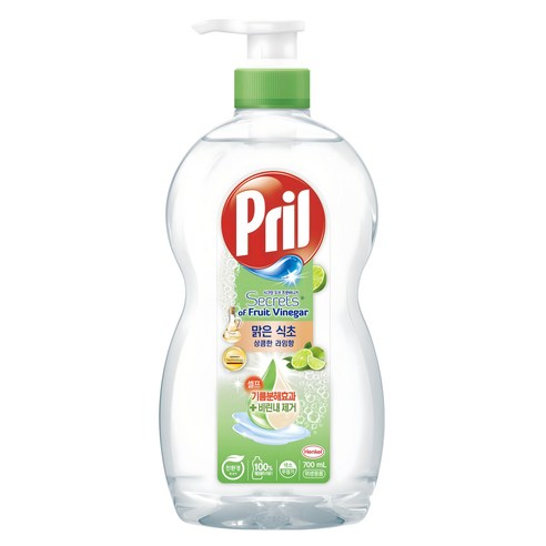 프릴 맑은식초 주방세제 상큼한 라임향, 700ml, 1개