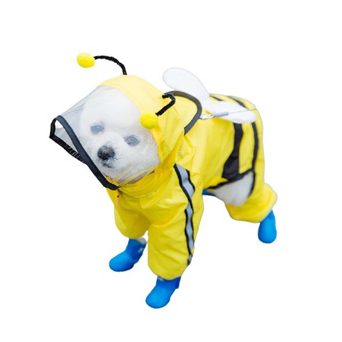 할로펫 반려동물 캐릭터 우비 꿀벌 곰돌이 비옷 강아지 레인보우코트