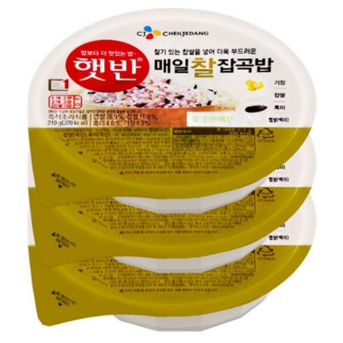 햇반 매일찰잡곡밥, 210g, 36개