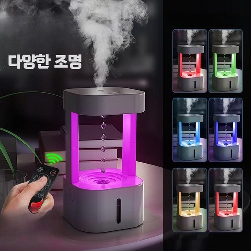 가정용 저소음 무중력가습기 무드등 반중력 개인가습기 소형가습기 코쿤, B_무중력 가습기_LED