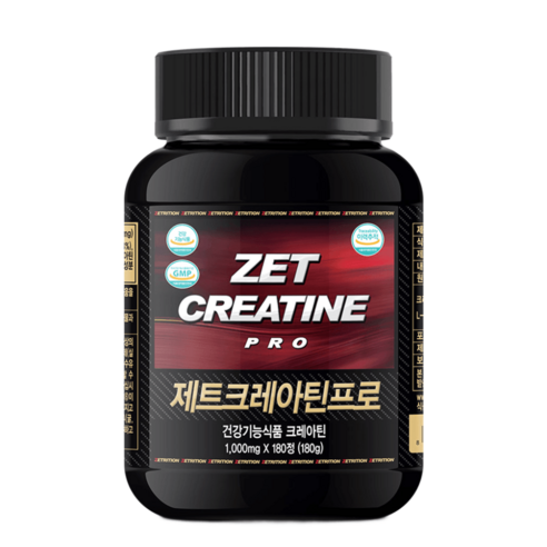 제트리션 제트크레아틴프로 1000mg 1통 180정 크레아틴, 제트크레아틴프로 1000mg x 180정, 1개