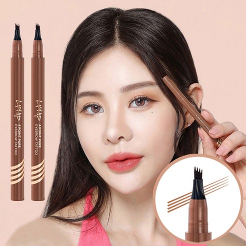 립힙 4포인트 청순 아이브로우 타투펜 눈썹타투펜 2개, 02라이트브라운