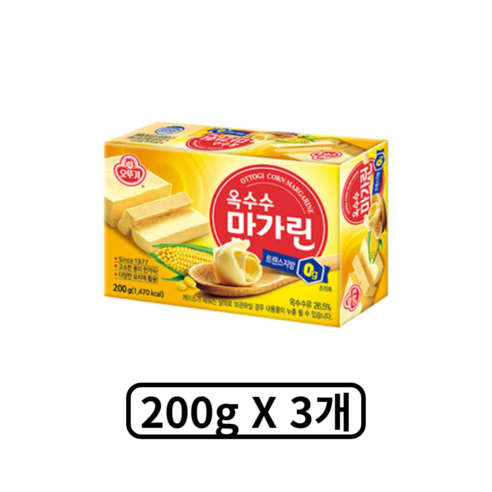 오뚜기 옥수수 마아가린, 600g, 4개 스마일프리마가린