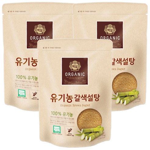 CJ 유기농100% 갈색설탕 1kg 식품  가루/조미료/향신료 설탕/소금 소금 기타소금, 1개