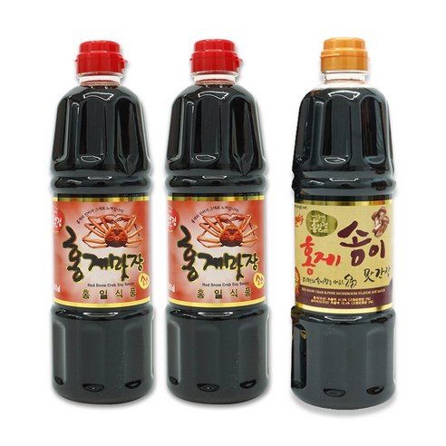 홍게맛장 소스 레드 900ml x 2개 + 홍게맛 송이간장 900ml 홍게 조미료 맛간장, 2700ml, 1세트