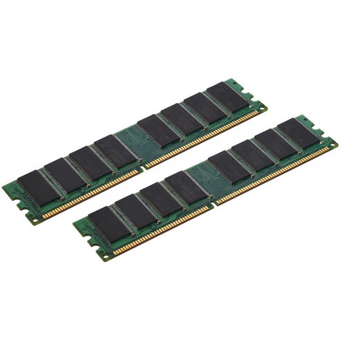 2x1GB PC3200 비 ECC DDR 400MHz 고밀도 메모리 184 핀 DIMM RAM, 초록, 하나