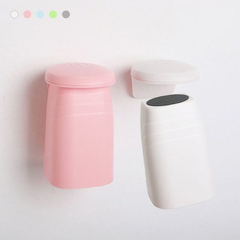 자석 거꾸로 양치컵 칫솔컵 욕실컵 걸이 홀더, 1개, 핑크
