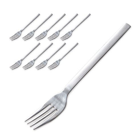 키치노 사각 양식기 포크 (대) 10P 세트 커트러리, 1세트, 사각양식기 포크(대) 10p