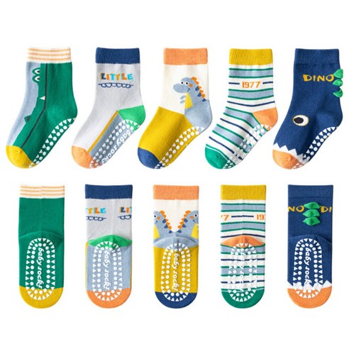 사랑스러운 발걸음을 위한 완벽한 선택, 쫑여시 리틀 디노 공룡 양말 세트