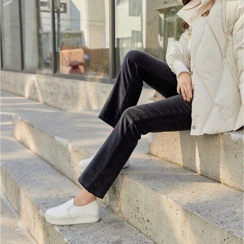 기모골덴부츠컷팬츠 신축성짱 편안한착용감 허리밴딩 뱃살군살커버 부츠컷 골덴바지