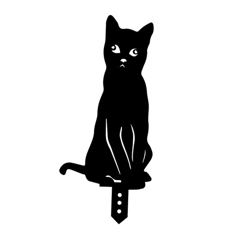 방수 고양이 공예 집 고양이 마당 장식 정리 동물 동상 요정 장식 검은 고양이 동상 말뚝 장식의, B 11x25cm, {"수건소재":"플라스틱"}