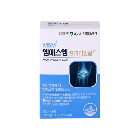 유유헬스케어 MSM+ 엠에스엠 프리미엄골드 534mg x 36정, 1개