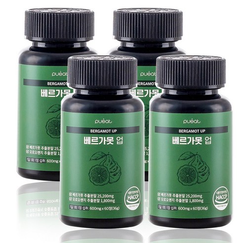 순수한건강 베르가못 모로오렌지 락토페린 고함량 25200mg, 4개, 60정