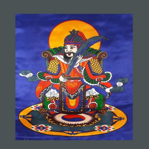 무속 의식의 필수품: 공단 나염 오방기