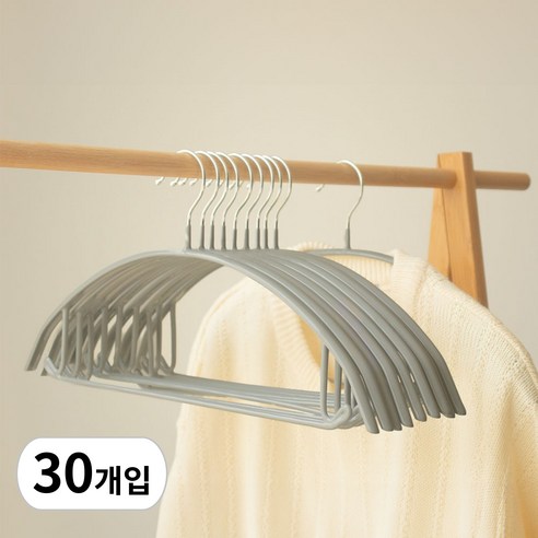 카사비바 주우재 어깨뿔방지 알루미늄 옷걸이, 그레이, 30개