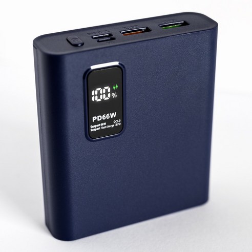 66W 고속충전 휴대용 미니 보조배터리 대용량 20000mAh, 블랙