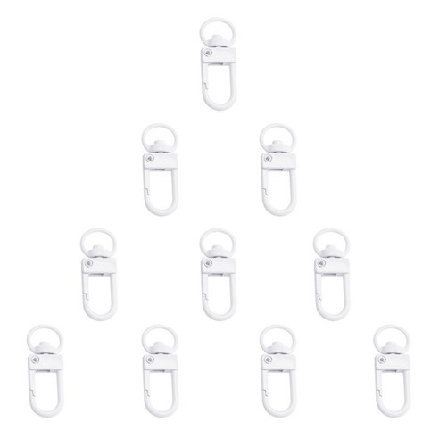 10pcs 가방 액세서리 핸드백 Clasps 손잡이 금속 걸쇠 스위블 클립 개 체인 칼라 스냅 후크 키 링, 하얀색
