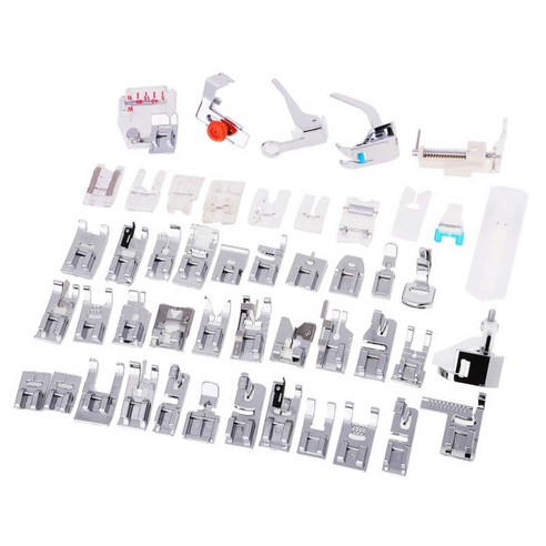 Janome 용 48Pcs 국내 재봉틀 노루발 키트 세트, 금속, 슬리버