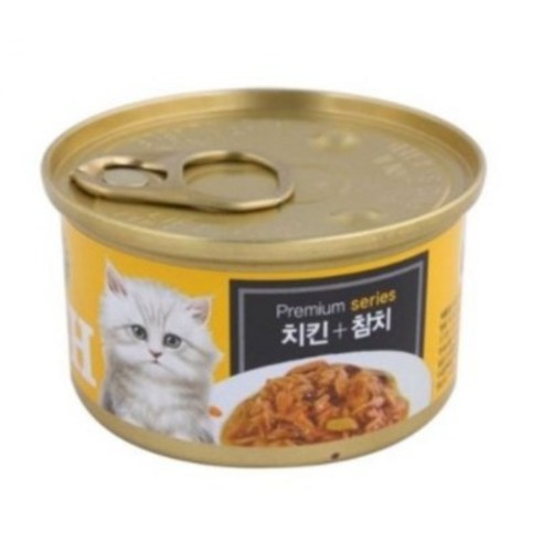 골드런치 고양이 주식캔 치킨 + 참치 80g, 닭, 24개입