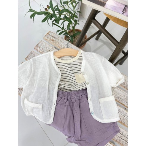 유아 여름가디건 돌아기 어린이집 등원룩 썸머가디건