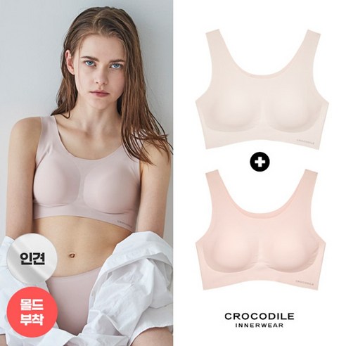 크로커다일 언더웨어 크로커다일 라이크라인견쉘론 U넥(스킨패키지) 감탄브라 1+1 택1