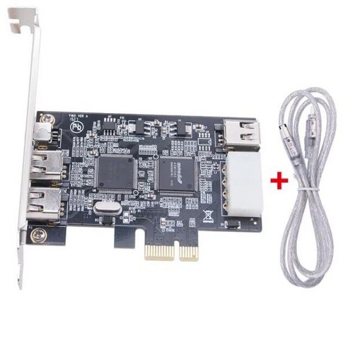 NEW-PCI-E 1x IEEE 1394A 4 포트 3 1 Firewire 카드 어댑터 Pcie 6핀 케이블 데스크탑, 01 Black ieee1394pcie