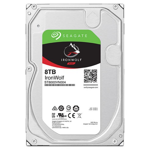 씨게이트 아이언울프 NAS HDD, ST8000VN004, 8TB