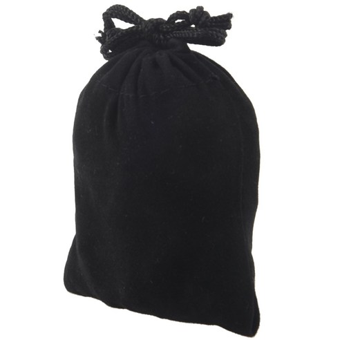 세련된 벨벳 졸라 매는 끈 쥬얼리 파우치 / 선물 가방 / 포켓 - 블랙