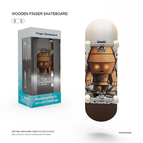 DIY 핑거 스케이트보드 / 미니 손가락 베어링 보드 Fingerboard skateboard, 99mm x 29mm (드라이브 포함), R, 1개