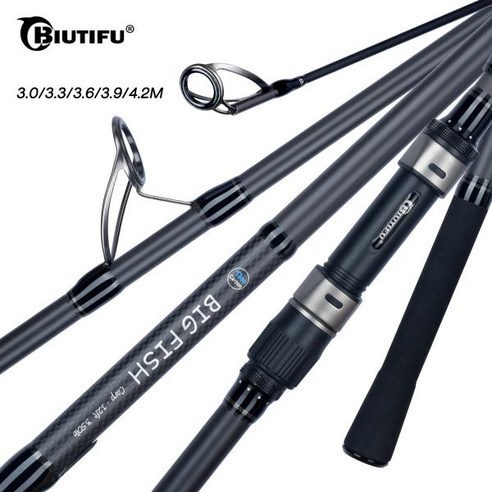 BIUTIFU BIGFISH 잉어 서핑 캐스팅 바위 낚싯대 30 m 36 39 42 45m T800Carbon 35lb 해안 40200g 스피닝 하드 폴, 1) 4.5m