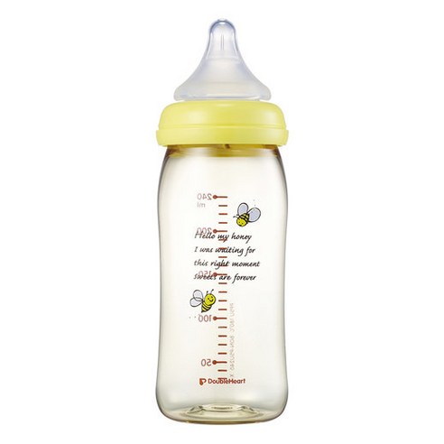 더블하트 더블하트모유실감 PPSU젖병 240ml (꿀벌-m사이즈), 젖꼭지M, 꿀벌, 1개